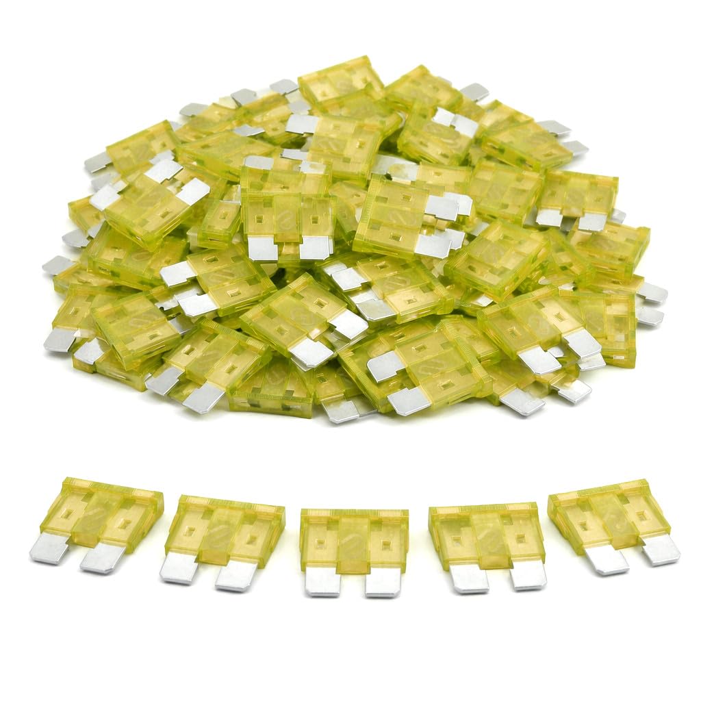 MGI SpeedWare 100-Pack Standard Blade Fuses – ATC/ATO Automotive Fuses for Car, Truck, Marine & RV 12V Electrical Systems (20 AMP)