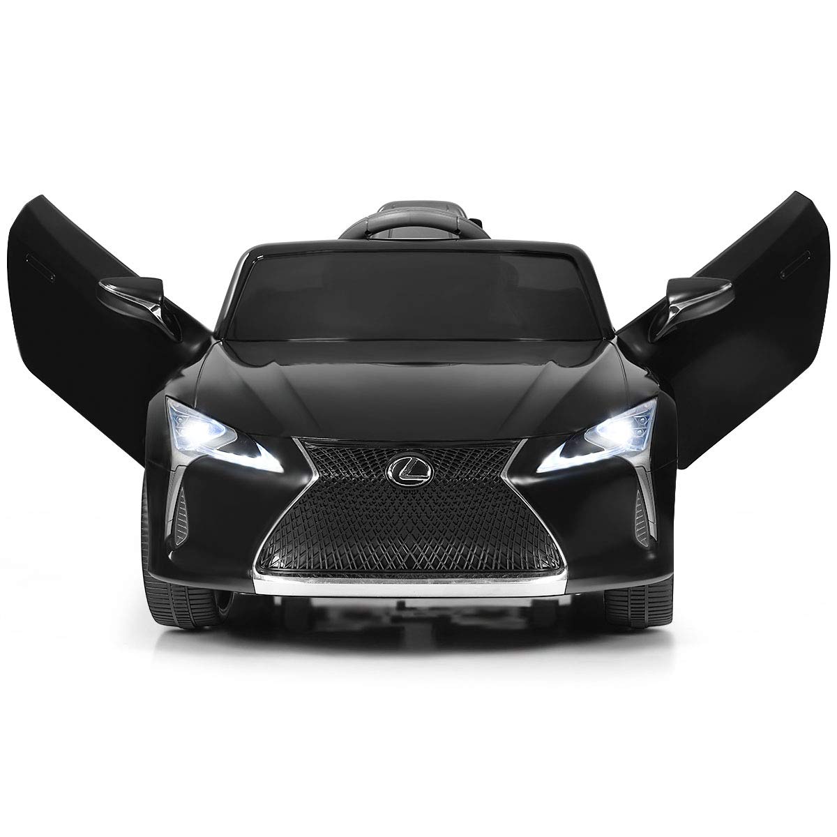 GOPLUS Samochód elektryczny dla dzieci 12 V Lexus LC500, pojazdy elektryczne z pilotem zdalnego sterowania 2,4 G, elektryczny samochód dziecięcy z 2 drzwiami i 2 prędkościami, USB, klakson i muzyka,