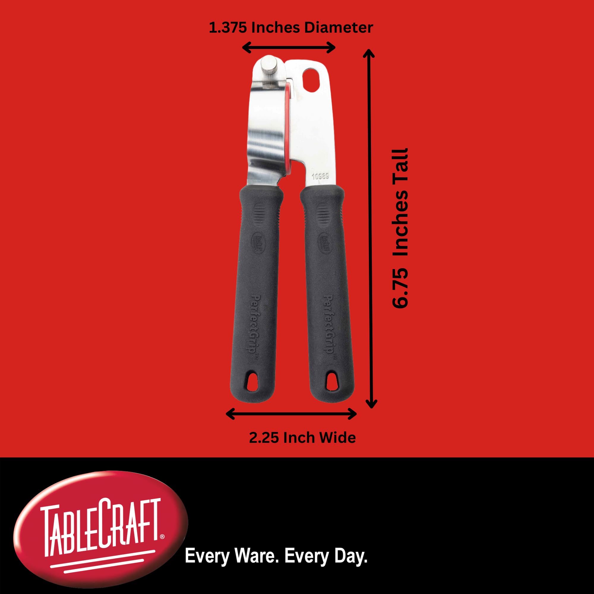 TableCraft 10989 PerfectGrip Garlic Press, Ergonomic Non-Slip Handle, Stainless Steel Construction, Dishwasher Safe, NSF Listed, Hole for Hanging, One Size, Silver