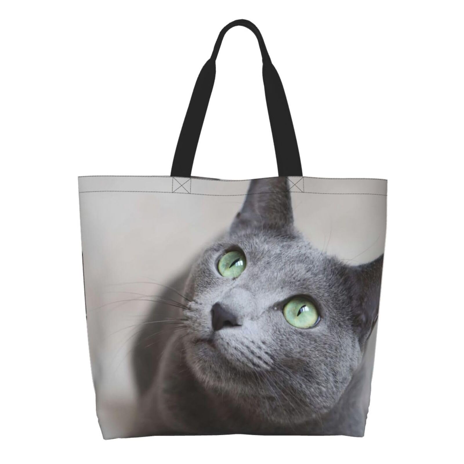 Amazon.co.jp: トートバッグ ロシアンブルー 猫 猫柄 灰色 レディース