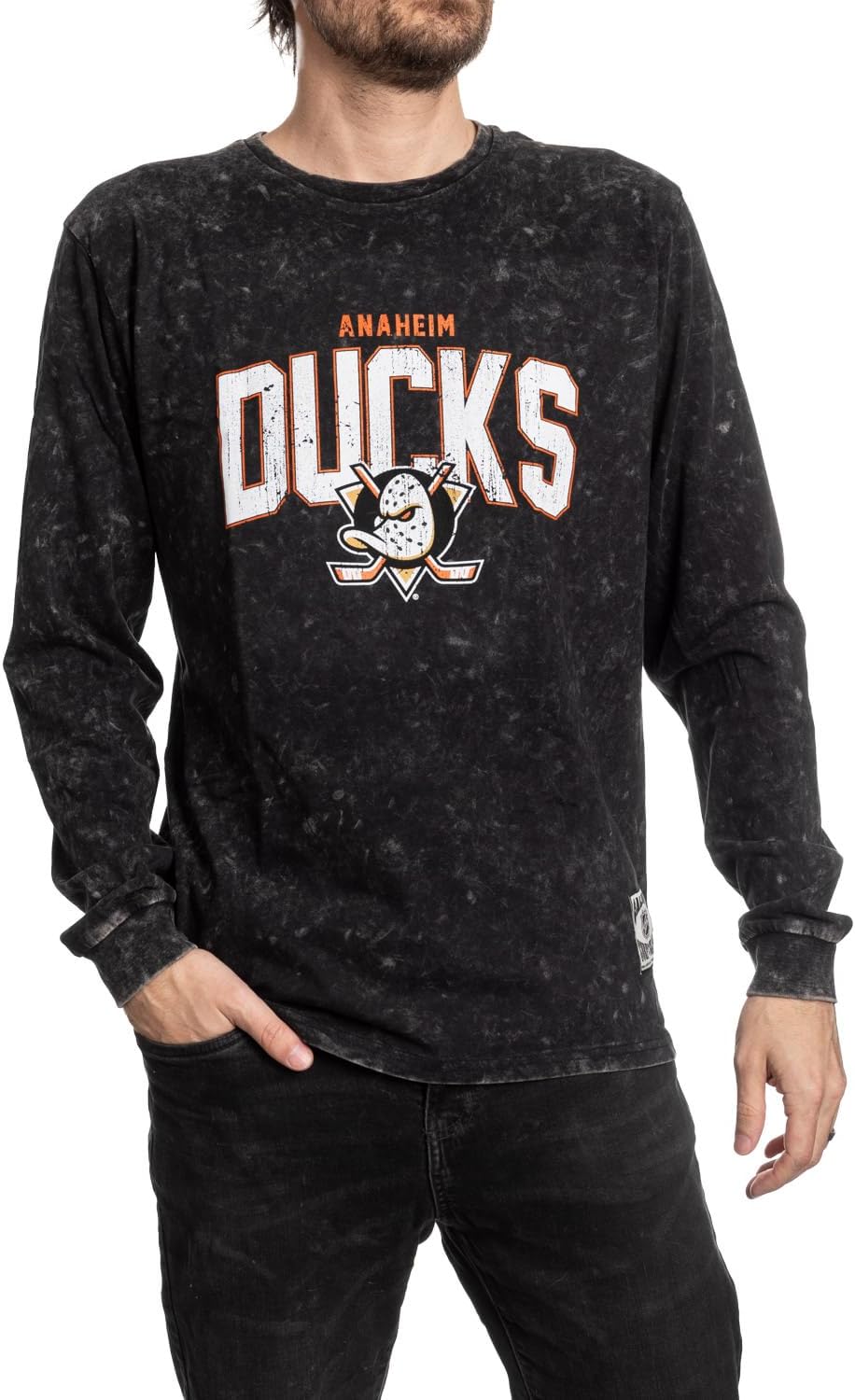 Calhoun NHL Surf & Skate Mens Acid Wash Long Sleeve Cotton Shirt