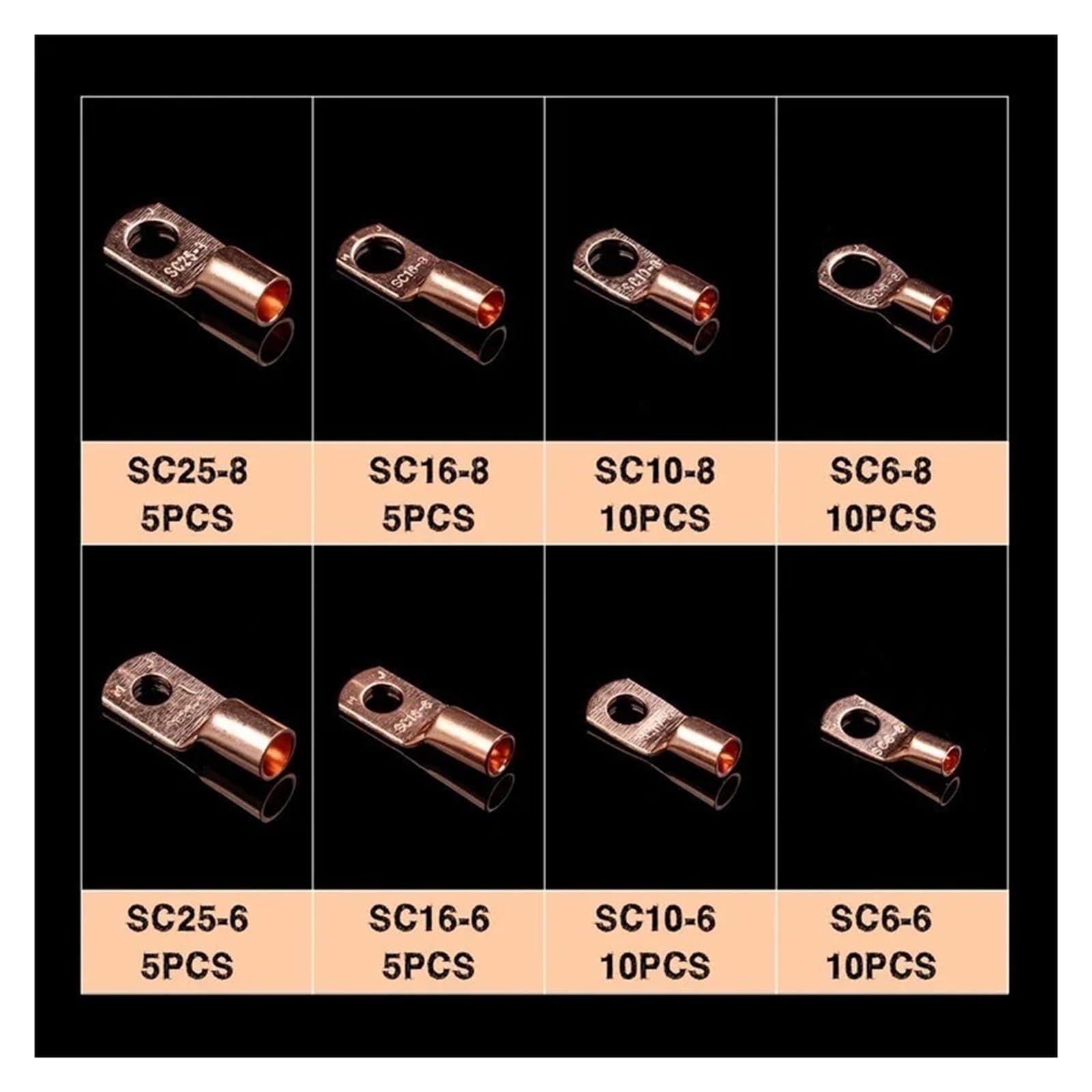 Suritdo De Termiales De Anillo De Cobre | Conectores Para Cable Automotriz