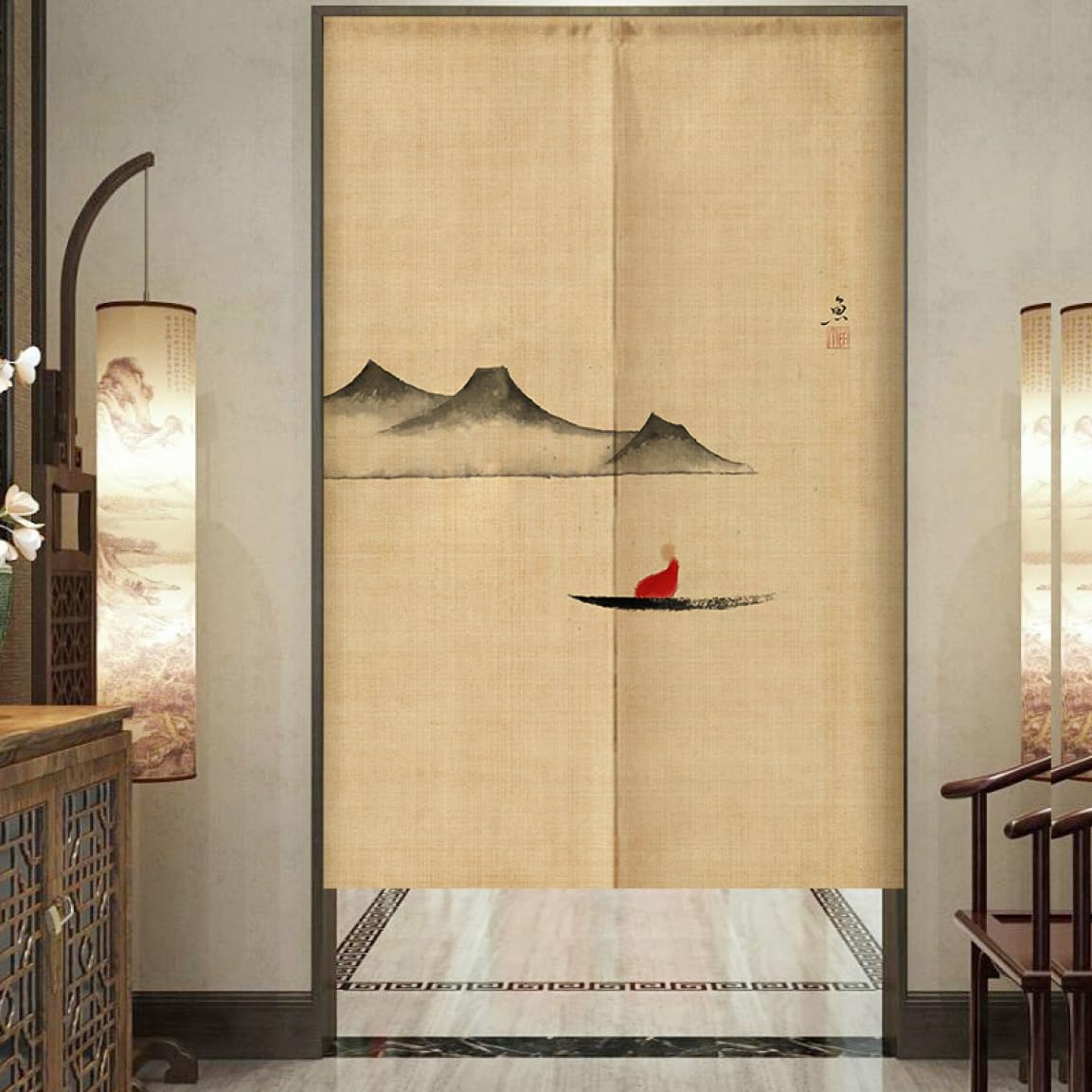 NASFH 暖簾 のれん A80*180 レトロ ドアカーテン ロングカーテン