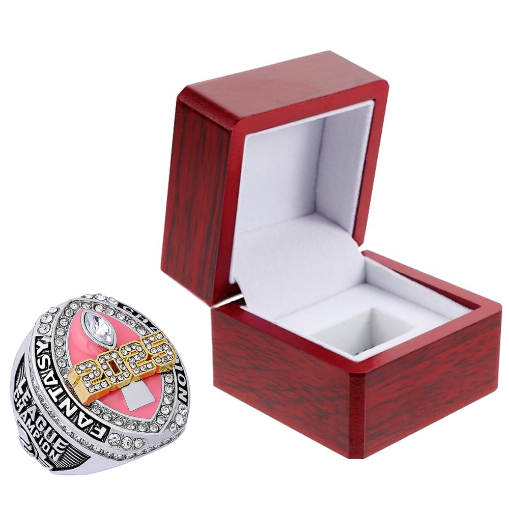 noblehead Fantasy Football Ring 2025 Heavy FFL Championship Ring Award Trophy for Fantasy Football League Winner
