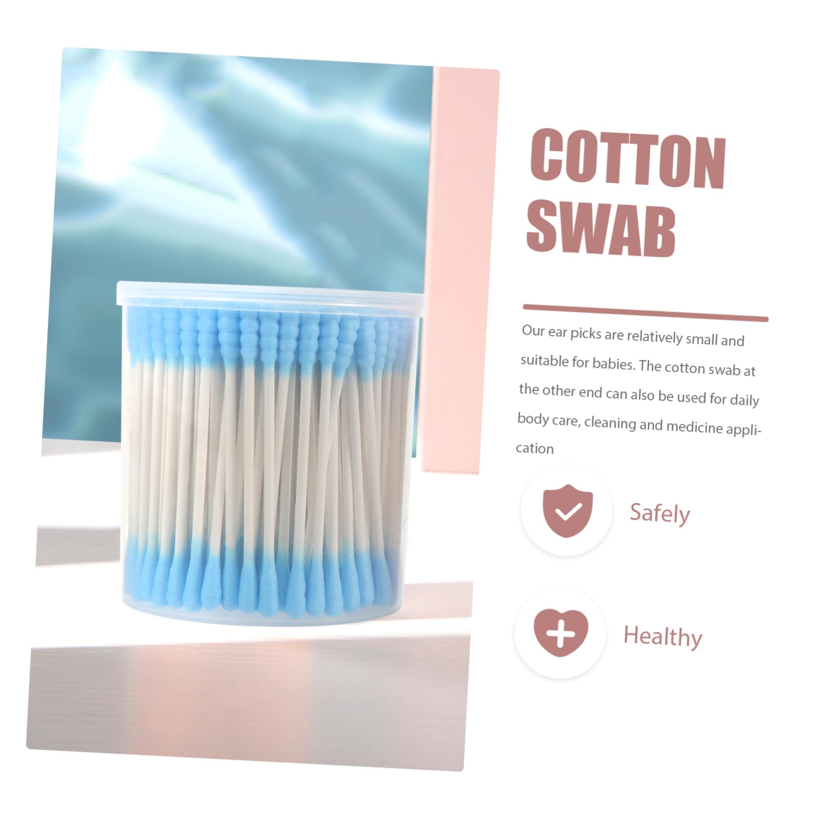 HAPINARY Cosmetic Swab 400pcs Cotton Swabs Double-ended Tip Makeup Correction Swab Disposable Cleaning Sticks for Beauty Needs