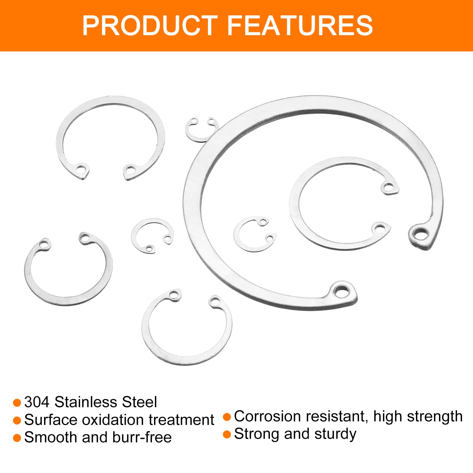 Bague De Retenue Interne Acier Inoxydable 1-5/16" - Paquet De 50 Pièces - Neuf