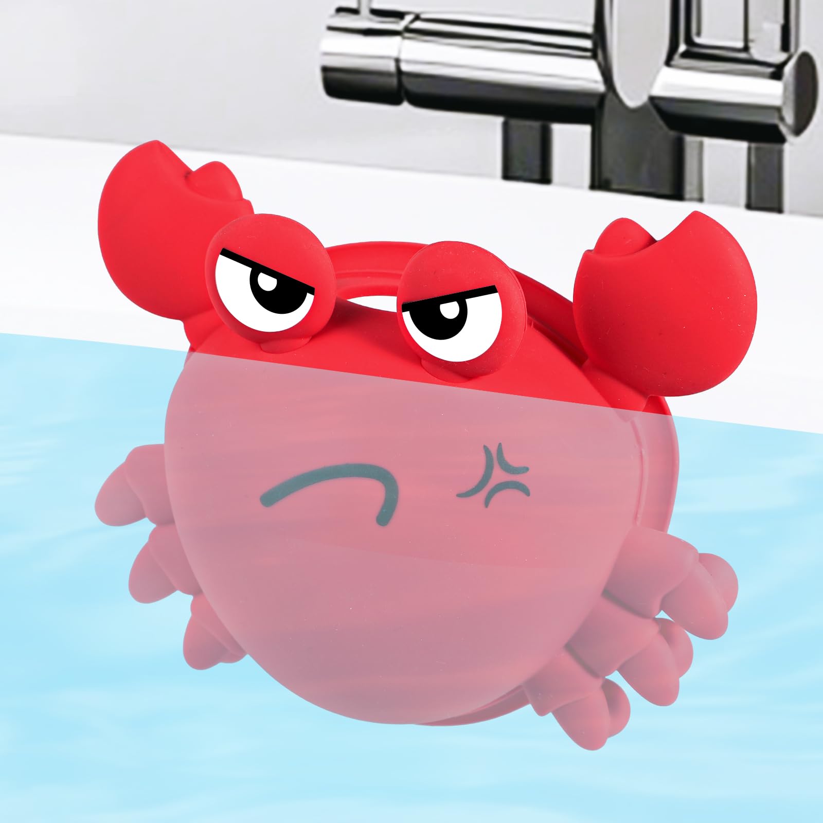 Koluti Silicone Bathtub Overflow Drain Cover, Bath Drain Stopper with 8 Suction Cups, Fun Grab Tub Spa Accessories Gift Bathroom Essentials, Red