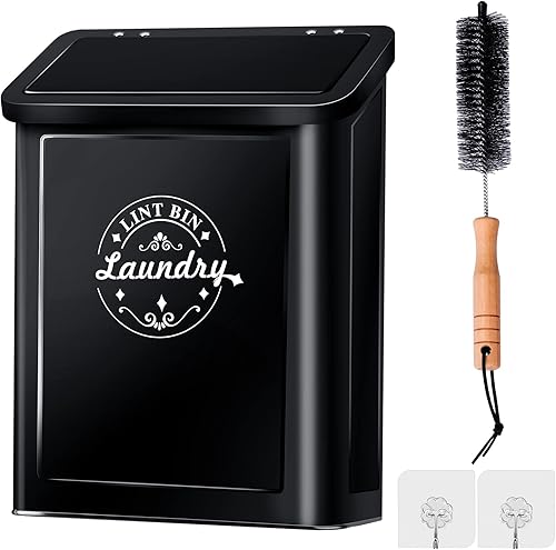 Contenedor magnético de pelusa para organización y almacenamiento de lavandería con cepillo, para colgar en la pared, para decoración de lavandería,