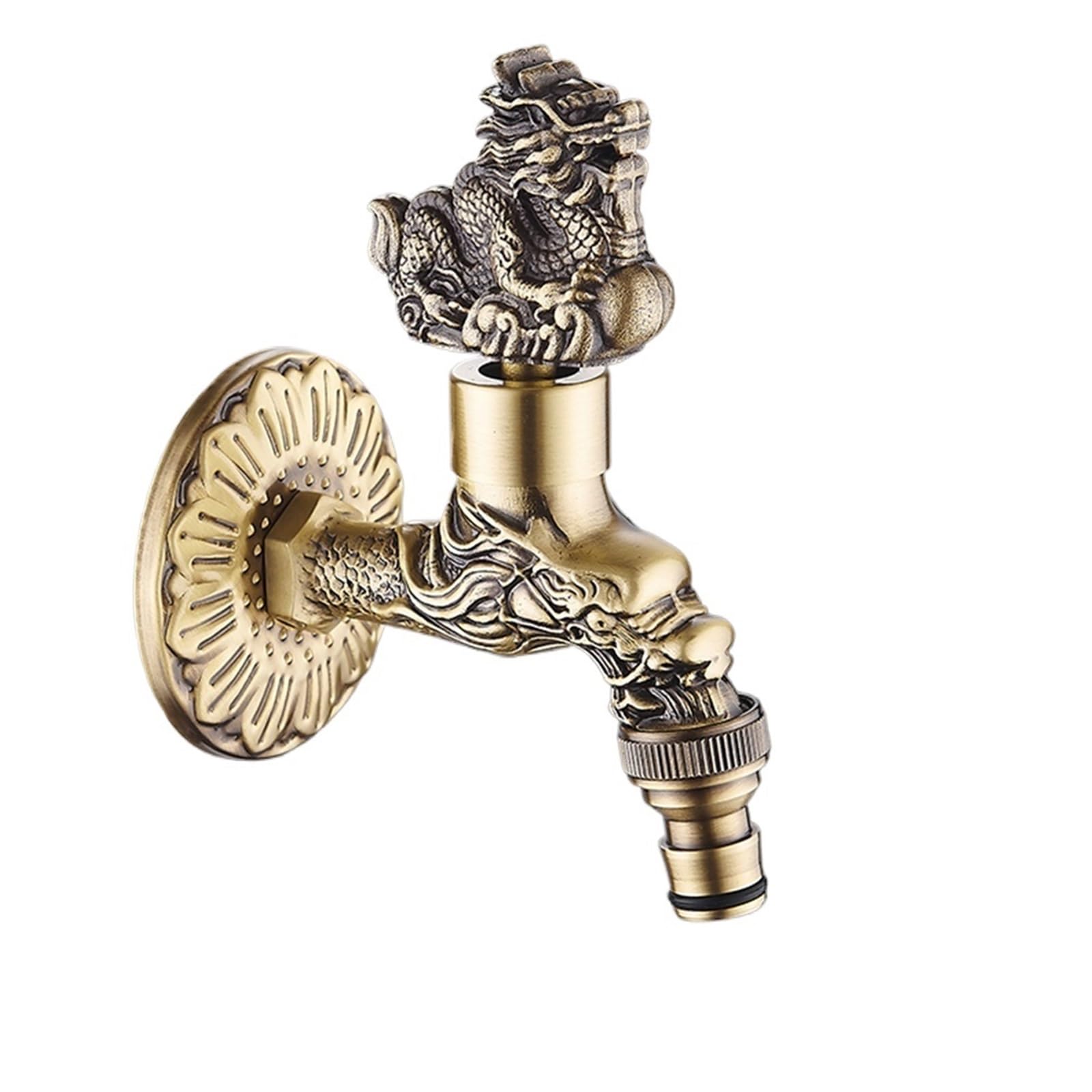 Outside Tap Garden Faucet Faucet Bronze Dragon Carved Tap Bathroom Mop Faucet Washing Machine Faucet Outdoor Faucet for Garden(Color-18)