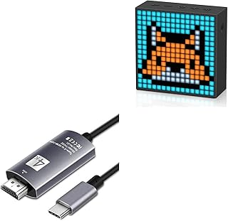 BoxWave Cable Compatible with Divoom TimeBox Evo - SmartDisplay Cable - USB Type-C to HDMI (6 ft), USB C/HDMI Cable - Jet Black