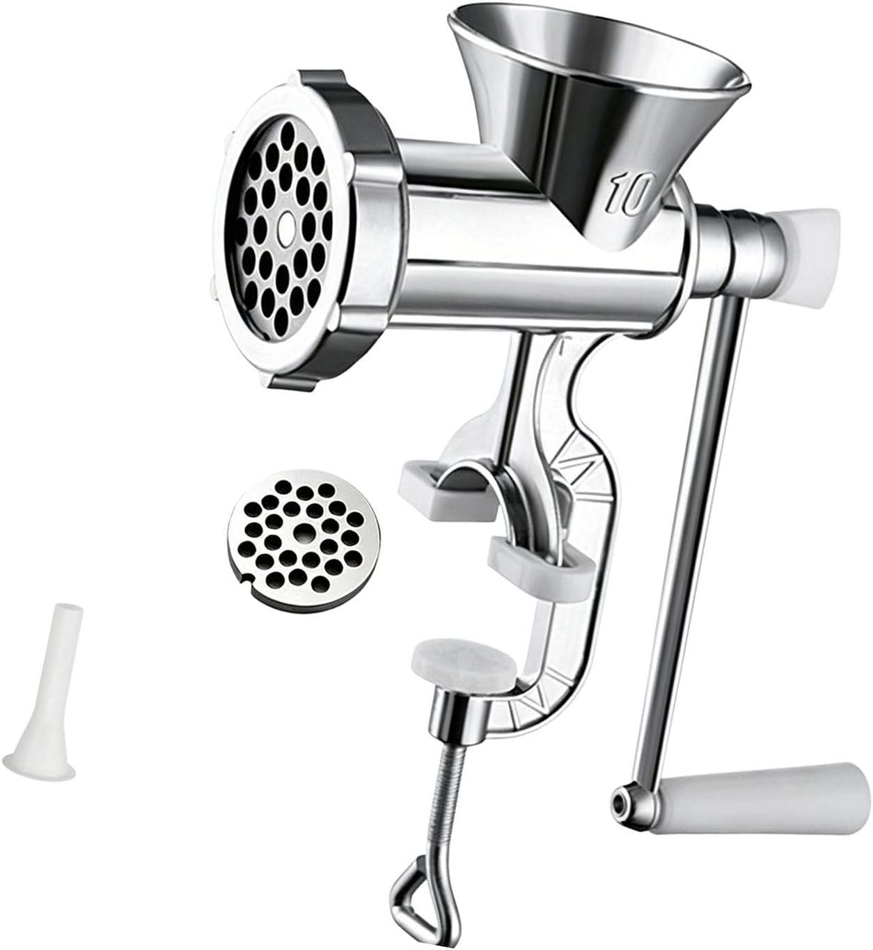 Manual Meat Grinder Hand Crank Meat Mincer Clamp on Kitchen Grinder with Sausage Stuffer for Home Use