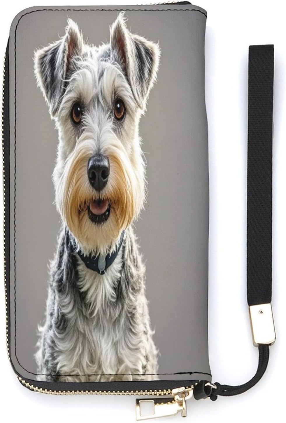 Animal Schnauzer Dog Long Wallet Large Capacity Zipper Purse Ladies Multi-card Slot Coin Phone Travel Pocket