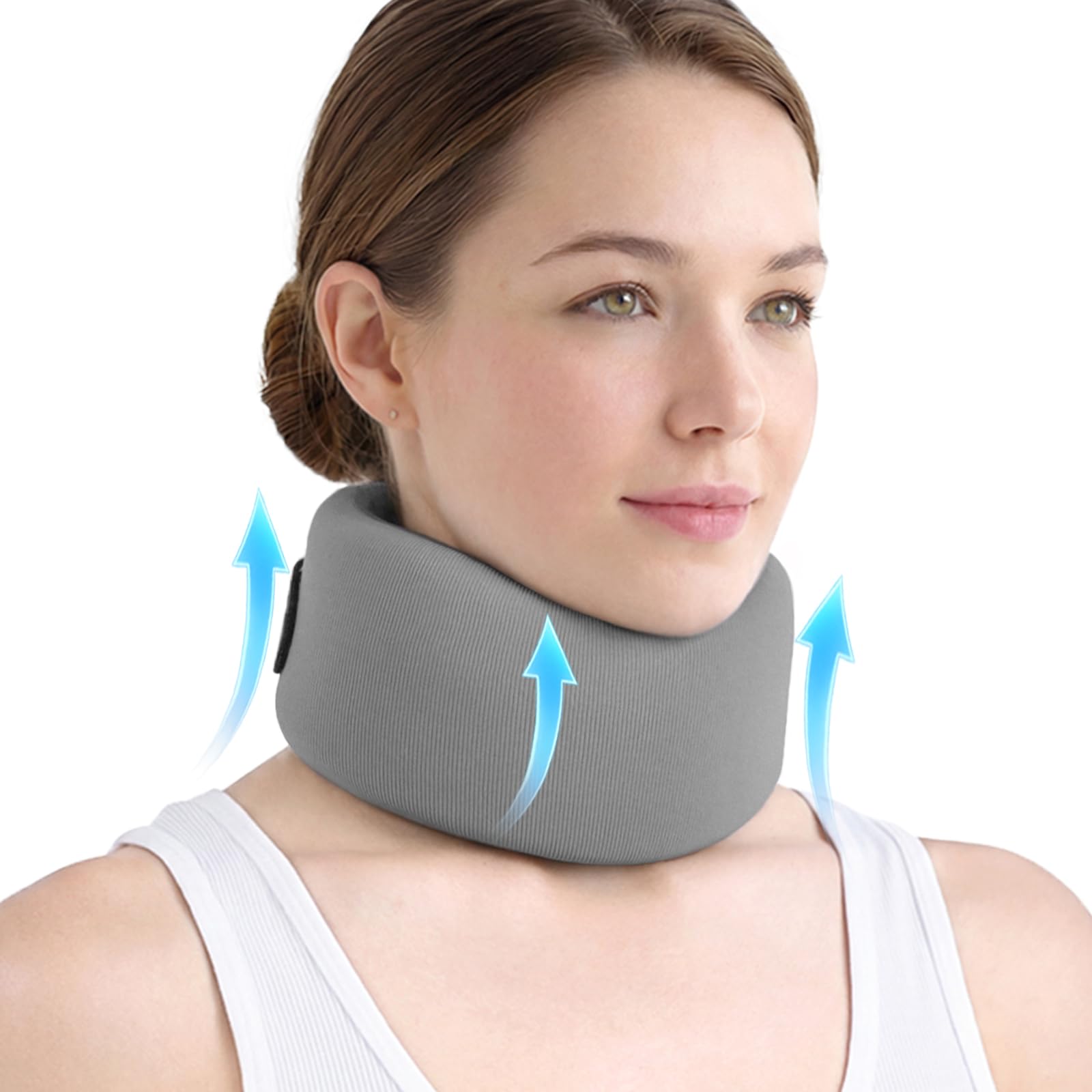 Neck Brace - Memory Foam Neck Brace for Neck Pain and Support, Adjustable Cervical Collar Keep Vertebrae Stable, Relief of Cervical Spine Pressure,