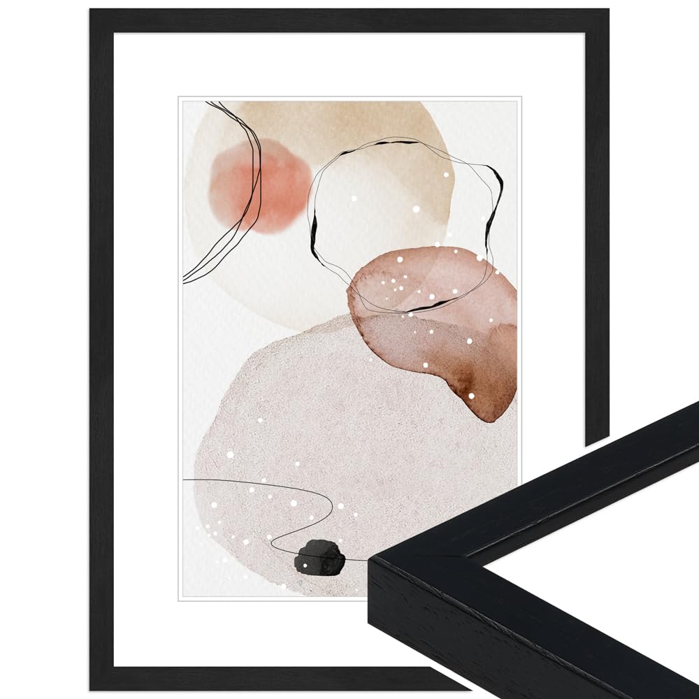Wandstyle Black, Grained H950 Black Grained Wooden Picture Frame 20 X 28 Cm Modern Style For Hanging Photo Frame Made In Germany