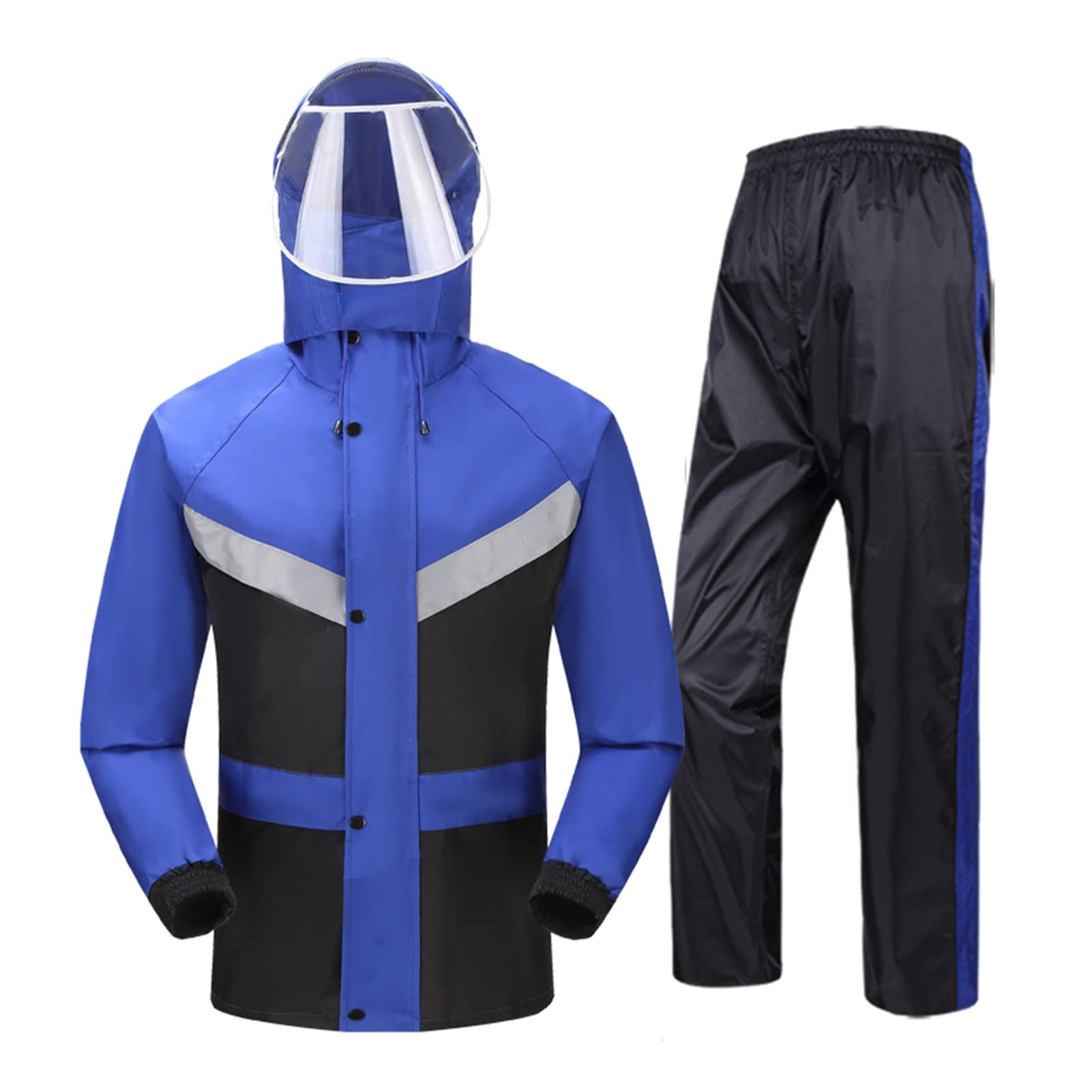Garnitur Rain dla mężczyzn Kobiety, Lekka Wodoodporna Kurtka przeciwdeszczowa + Zestawy spodni, Rainwear do Sportu Kemping Piesze wycieczki turystyczne - M/l/xl/xxl / 3xl / 4xl