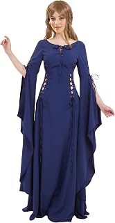 Renaissance Dress Medieval Costume Women Exclusive Medieval Wedding Dress with Long Trailing Sleeves