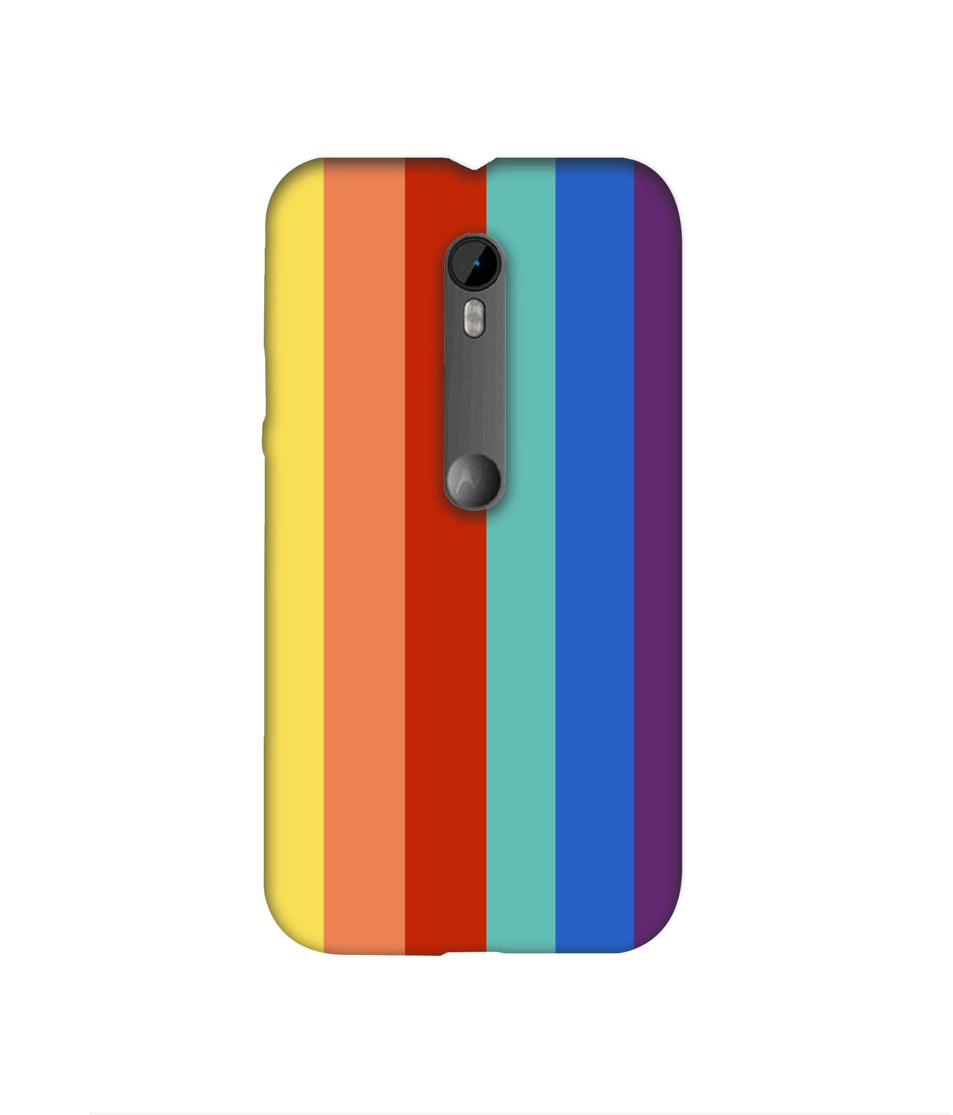 Casotec Rainbow Colors Design 3D Printed Hard Back Case Cover for Motorola Moto G 3rd Generation