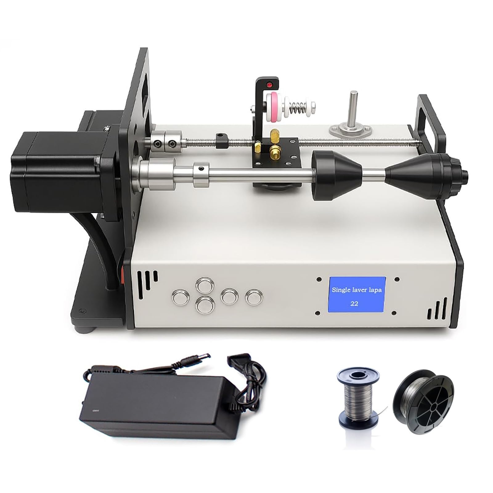 XNXYSMKJ Automatic Coil Winding Machine w/LCD Screen and Memory Function,for Industrial Applications and Fishing Rod Wire,