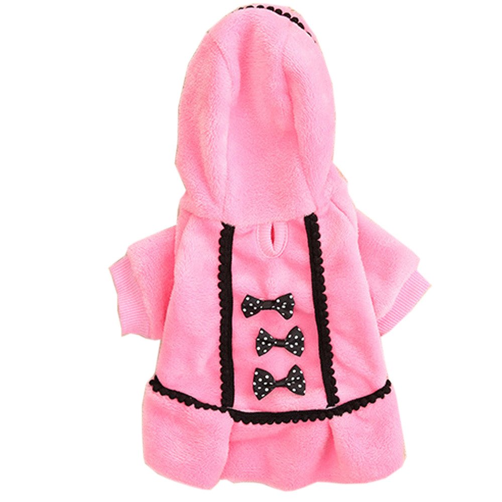 Dog Dress for Small Dogs Girl Jacket Coat Puppy Dog Winter Supplies Costume Clothes Apparel Pet Pet clothes Dogs Dresses (Pink-A, S)