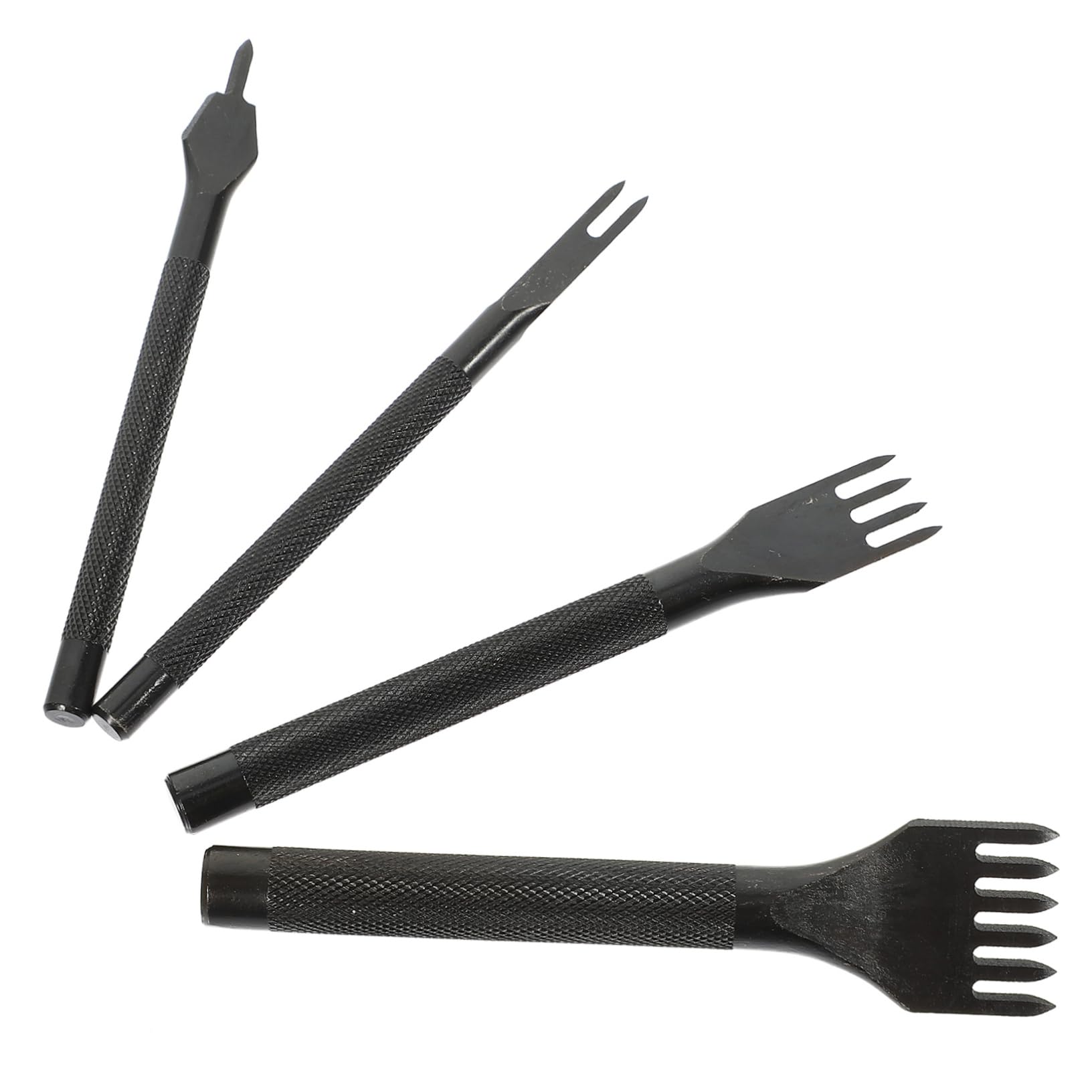 Cabilock DIY Leather Punching Tool Set 4pcs Leather Hole Punchers Strong Anti-Slip Handle for Easy Use