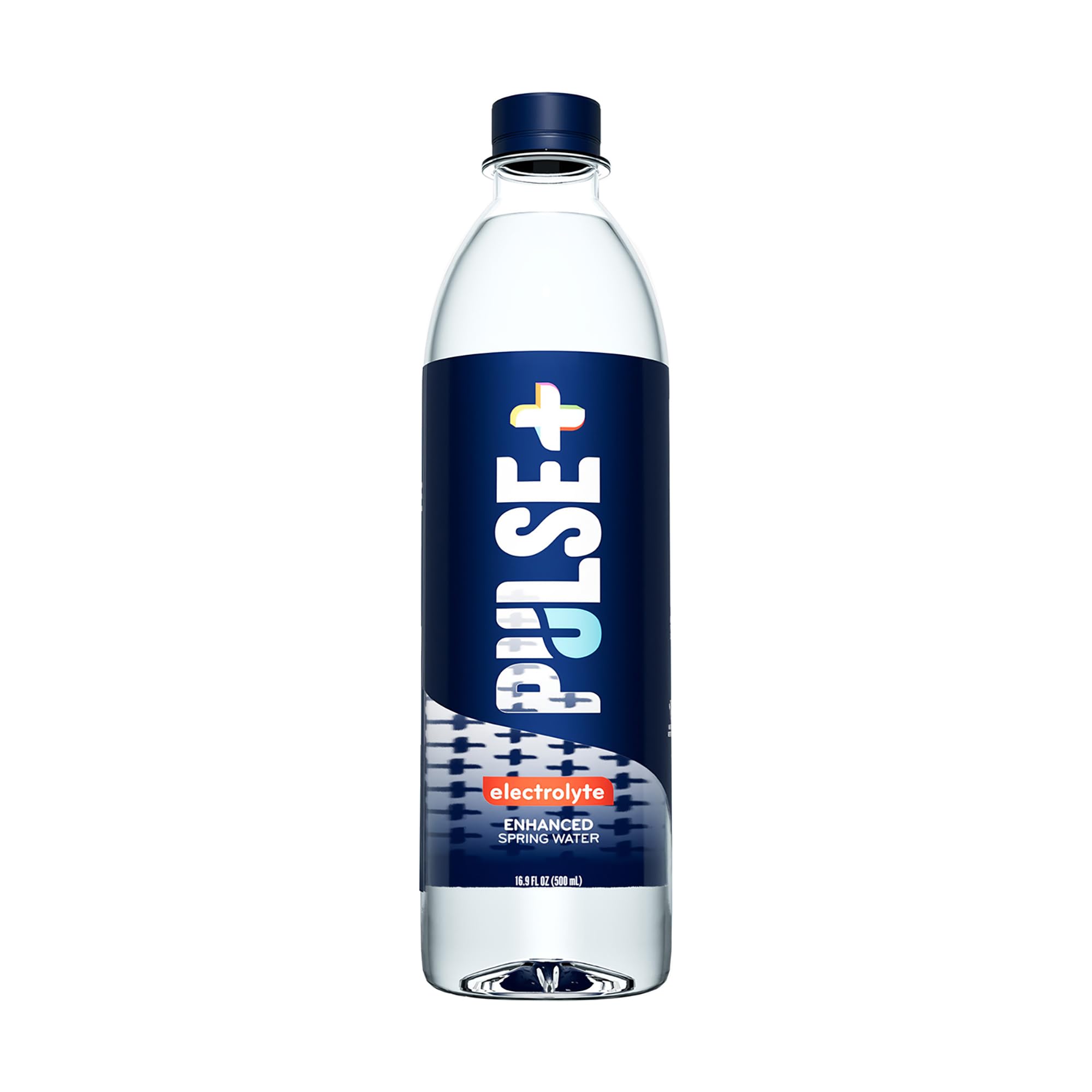 Pulse+ Electrolyte Water - Naturally Filtered Spring Water in 16.9-Ounce PET Plastic Bottles, Recyclable and BPA-Free - Case of 24