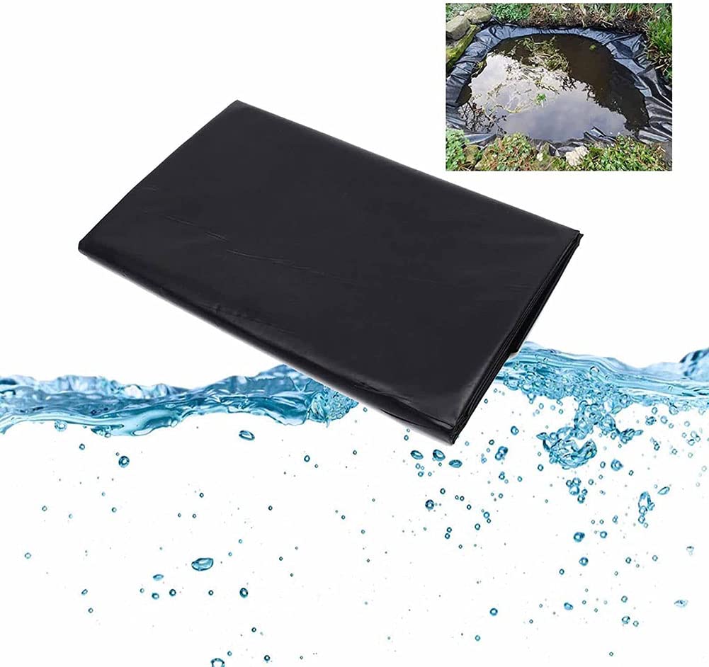 Rivestimento per laghetto in HDPE, 3 x 3 m/4 x 5 m/5 x 5 m/6 x 6 m/7 x 10 m, 0,3 mm, impermeabile, resistente, nero, per pesci e piante acquatiche, 1 x 5 m