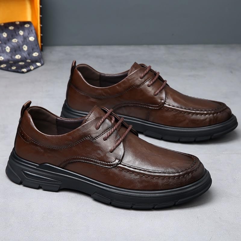 British Style Business Lace-up Leather Shoes Platform Height Increase Oxford Shoes Waterproof Dress Shoes for Men Wedding Dress Suit Formal Shoes2