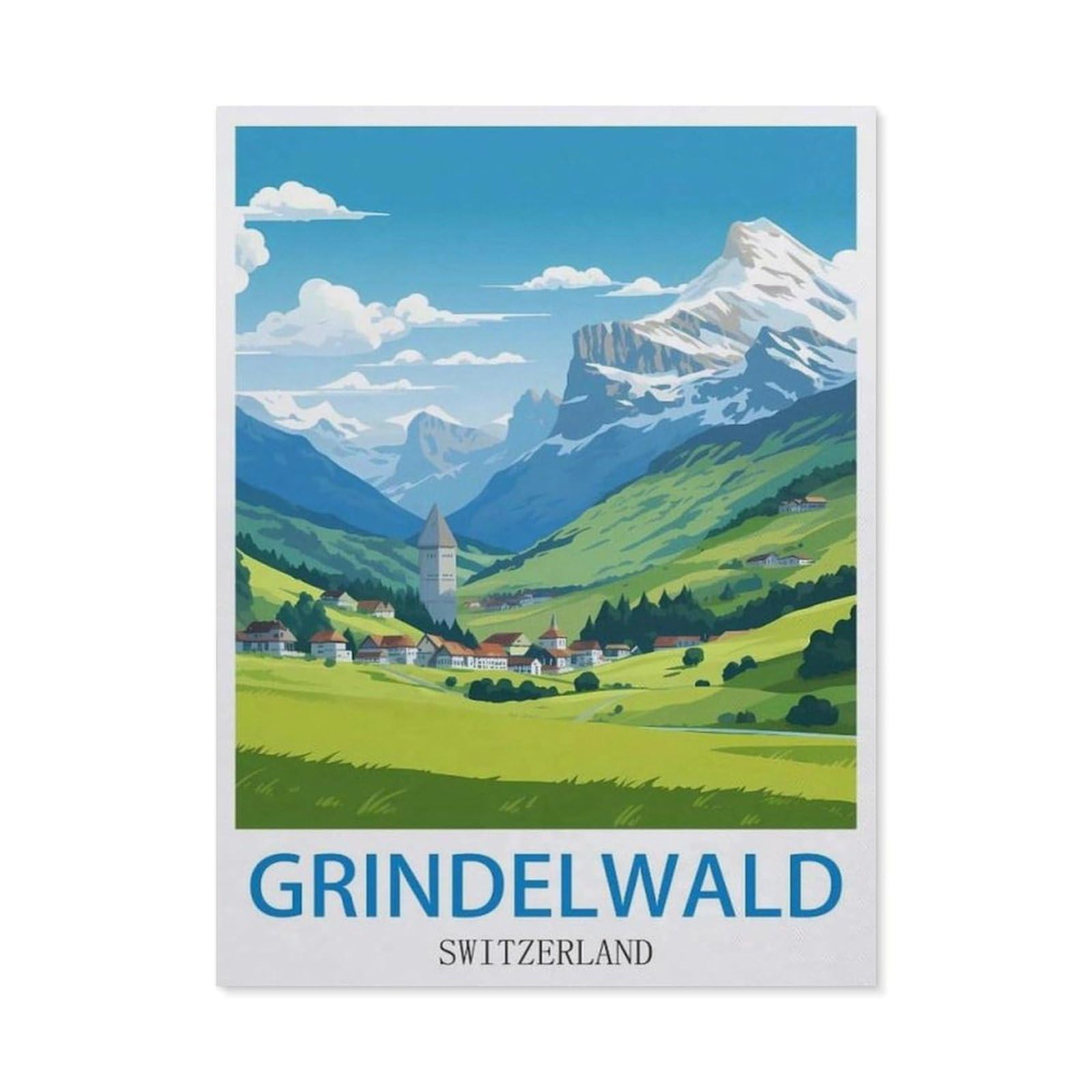 BEAYODKP Diamond Painting，Grindelwald Switzerland（50x60cm）