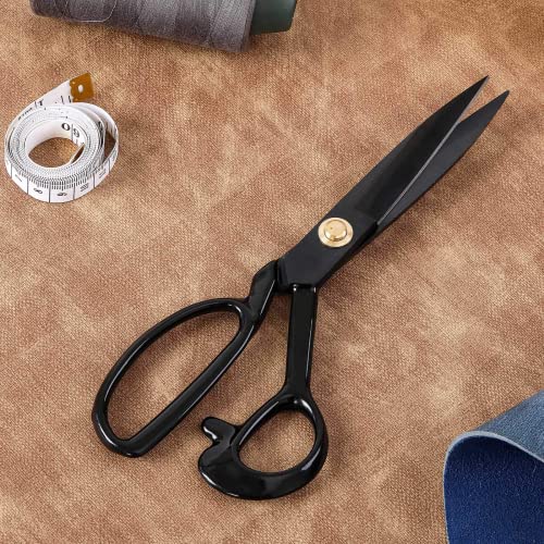 Image of Dressmaker's Fabric Scissors, Tailor Sewing Shears - 9 Inch Heavy Duty Sewing Scissors for Fabric Cutting Leather Dressmaking Comfort Grip Shears Professional Crafting