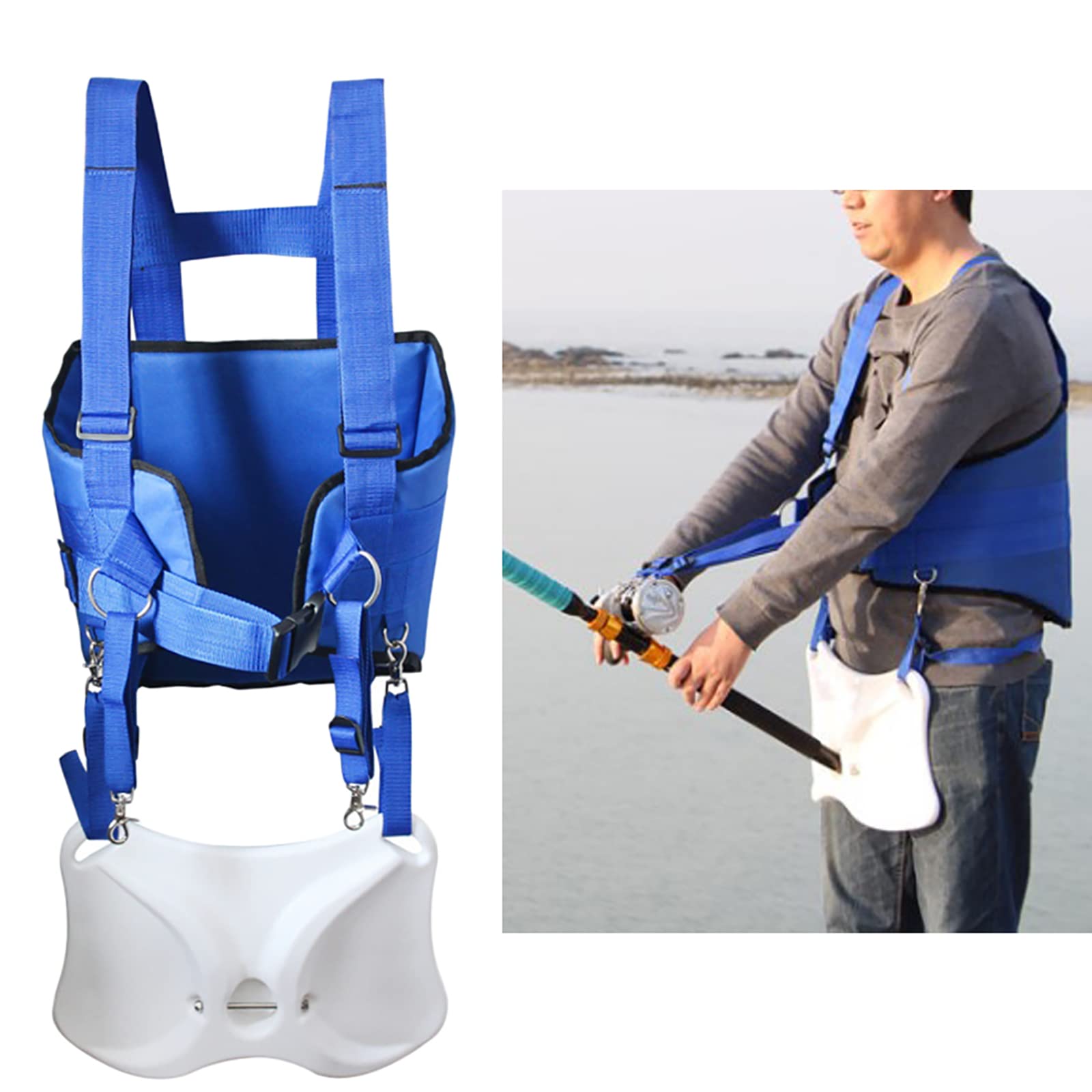 Tbest Ceinture Canne À Pêche, Fishing Pole Waist Holders, Pêche Ceinture De La Taille De La Tige De Support De Bateau Réglable, Rouge, 19.5 x 15 x 6.5 cm