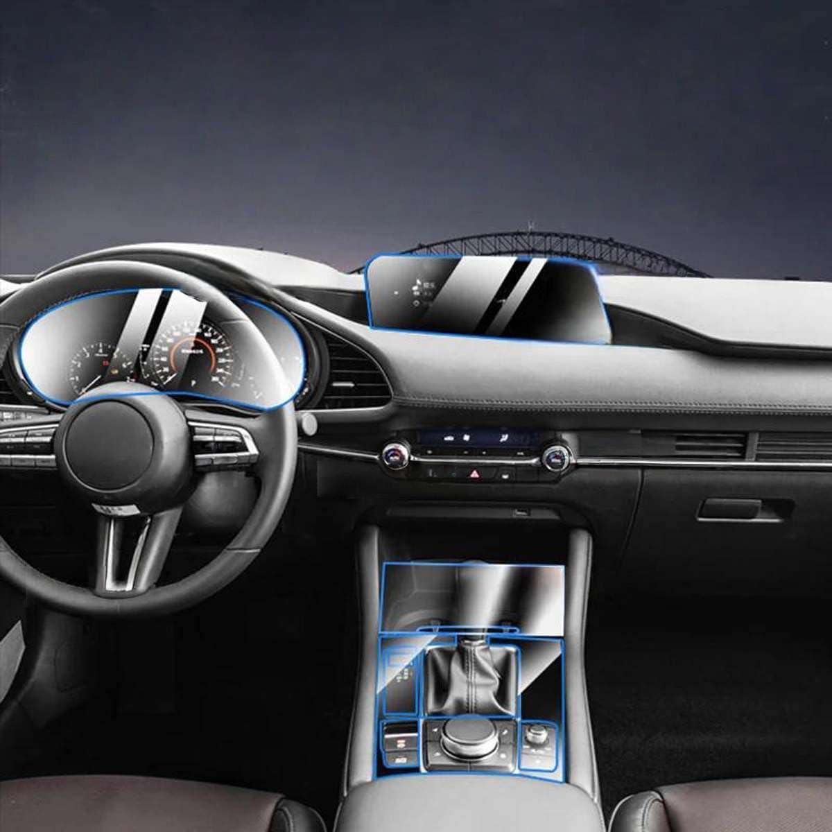 Car Interior Screen Dashboard Protective Film, for Mazda CX-30 CX30 2020-2024 Anti-Scratch Film Accessories