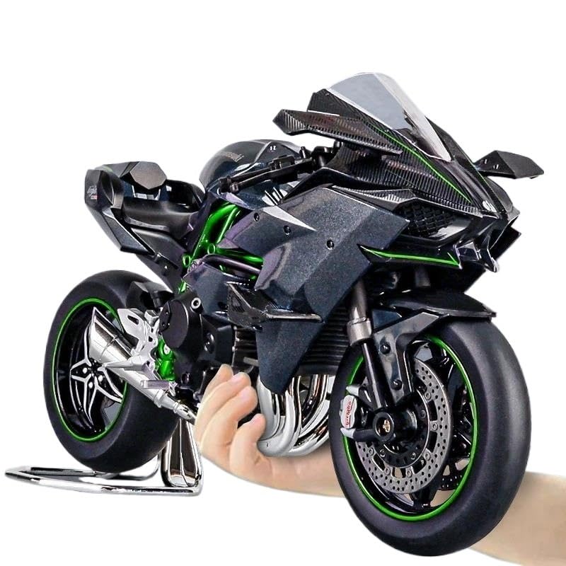 Maqueta De Motocicleta VIOLK 1/9 Kawasaki H2R Ninja | Modelo De Metal Fundido A Presión Con Luces Y Sonido | Regalo Para Coleccionistas Y Fanáticos De Las Carreras