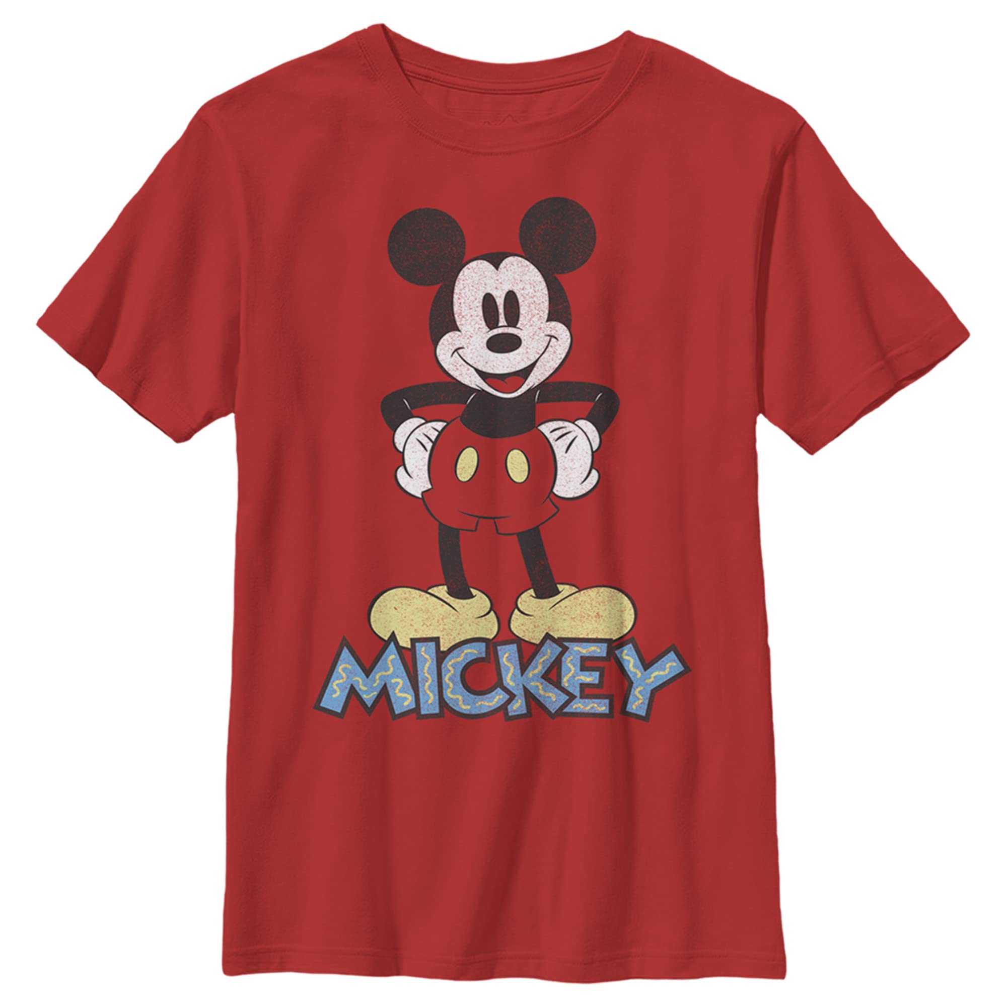 Disney Boy's Mickey & Friends Distressed '90s T-Shirt