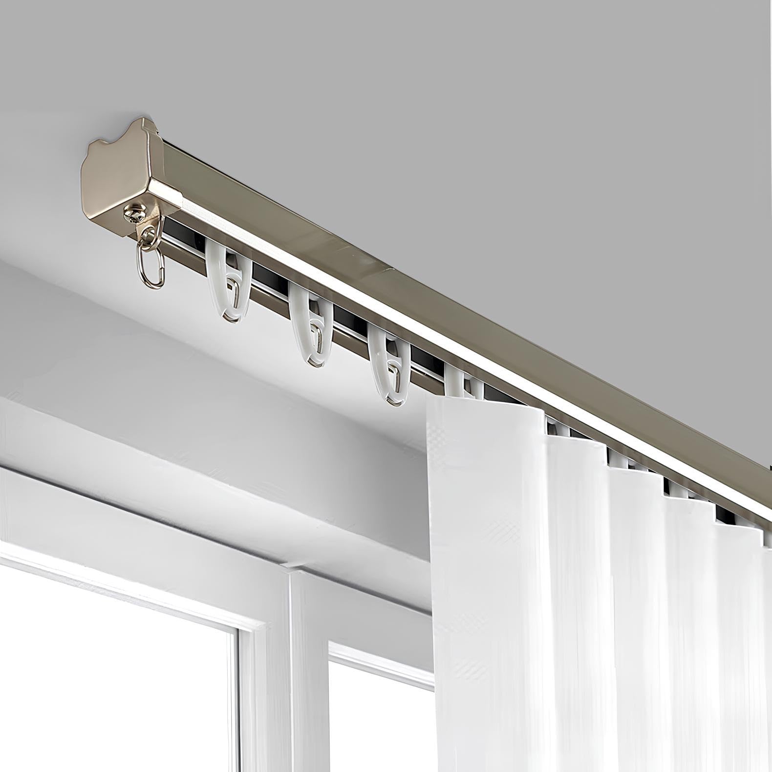 Generisch Verstellbare, weiße Gardinenstange zur Wand- oder Deckenmontage für Wohn- und Schlafzimmer – 70 cm (2,2 Fuß) – Einfache Montage, stilvolle Dekoration
