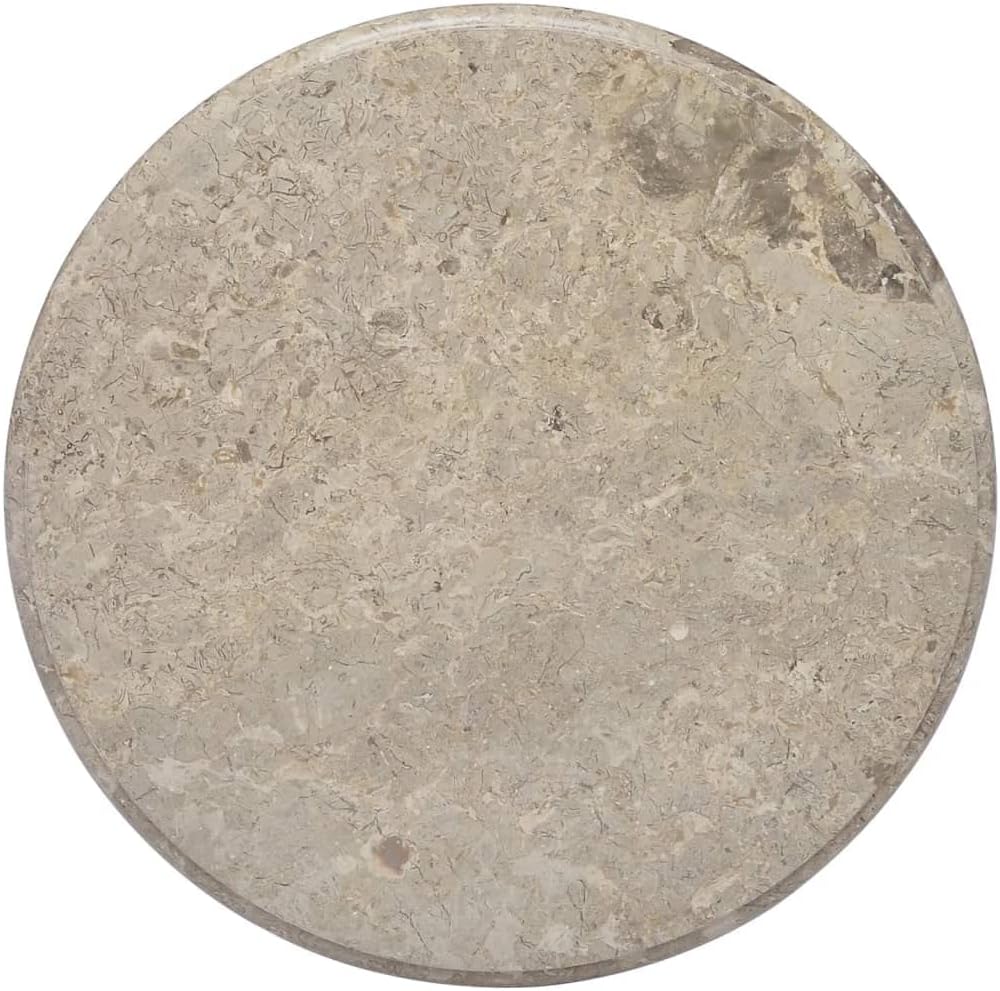 Round Marble Table Top Replacement Tabletop Marble Top Indoor/Outdoor Tabletop for Outdoor, Home, Office, Ø 23.6" x 1" (Gray)