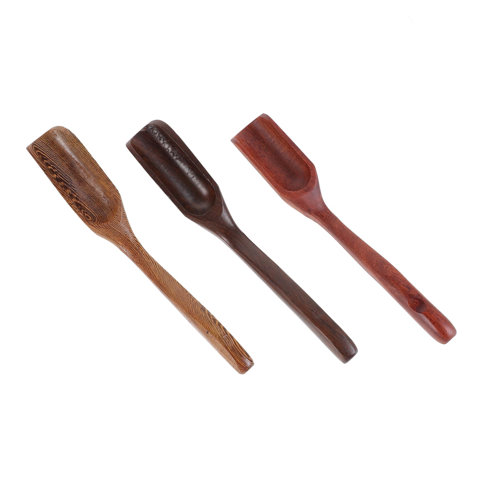Cabilock 3Pcs Handmade Solid Wood Tea Scoop Retro Tea Shovels for Chinese Gongfu Tea Ceremony Teaware Accessories for Home Office Tearoom Ebony Style