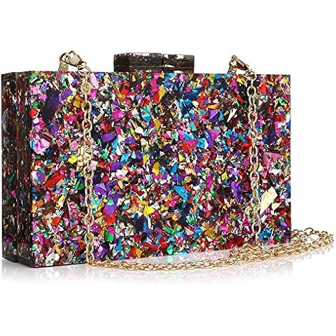 Gelory Multicolour Acrylic Evening Clutch Bag Cover