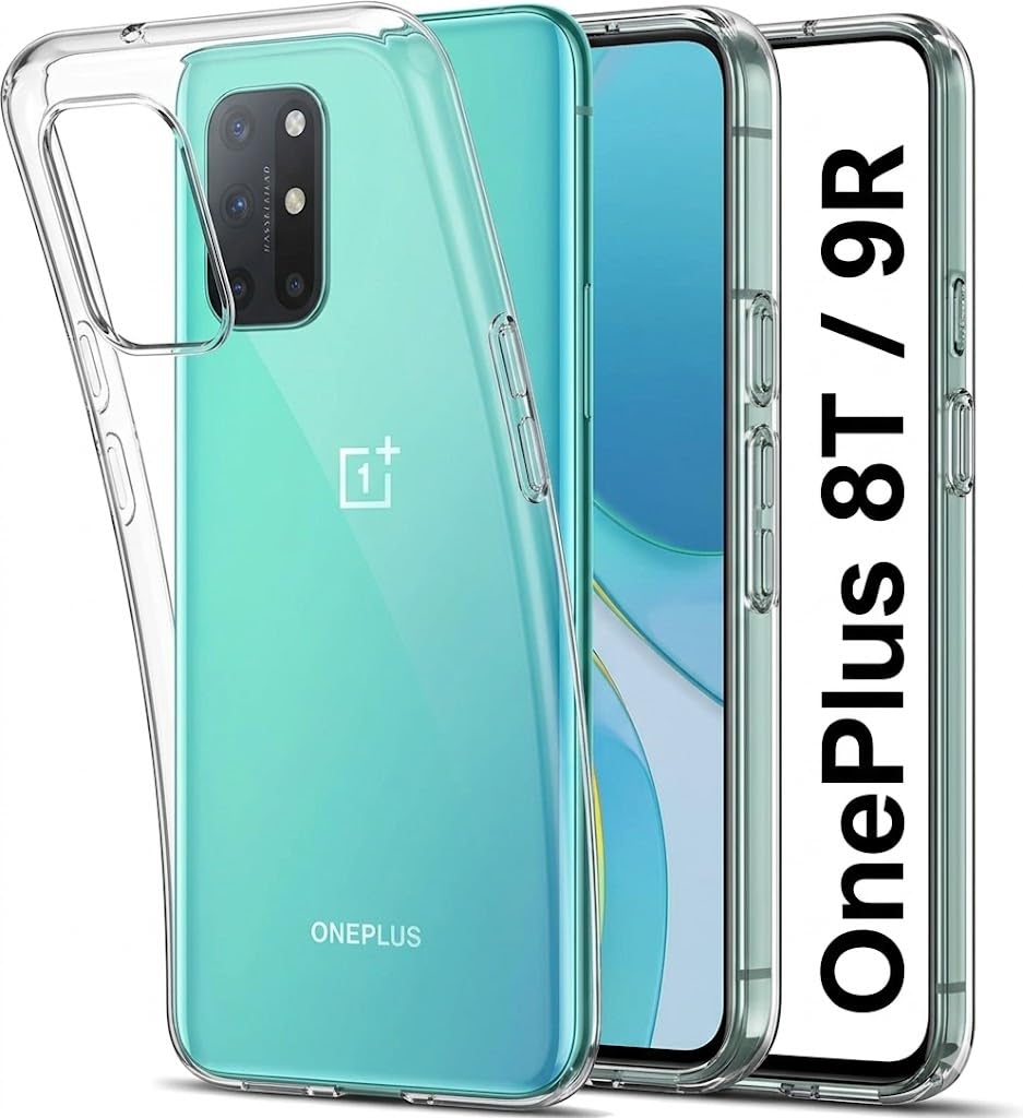 JANAK RAJ Soft Crystal Clear Back Case Cover Compatible with Oneplus 8T / 9R | 100% Transparent Shockproof Silicone 360 Protective Design - Clear