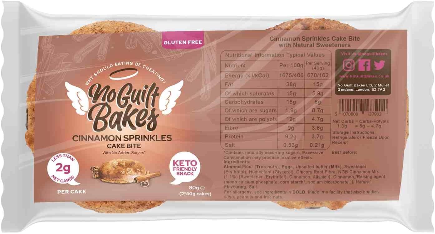 Cinnamon Swirl Keto Cake Bites by No Guilt Bakes (6 Packets) | Low Carb Delight | The Classic Flavour, Reinvented for the Keto Diet