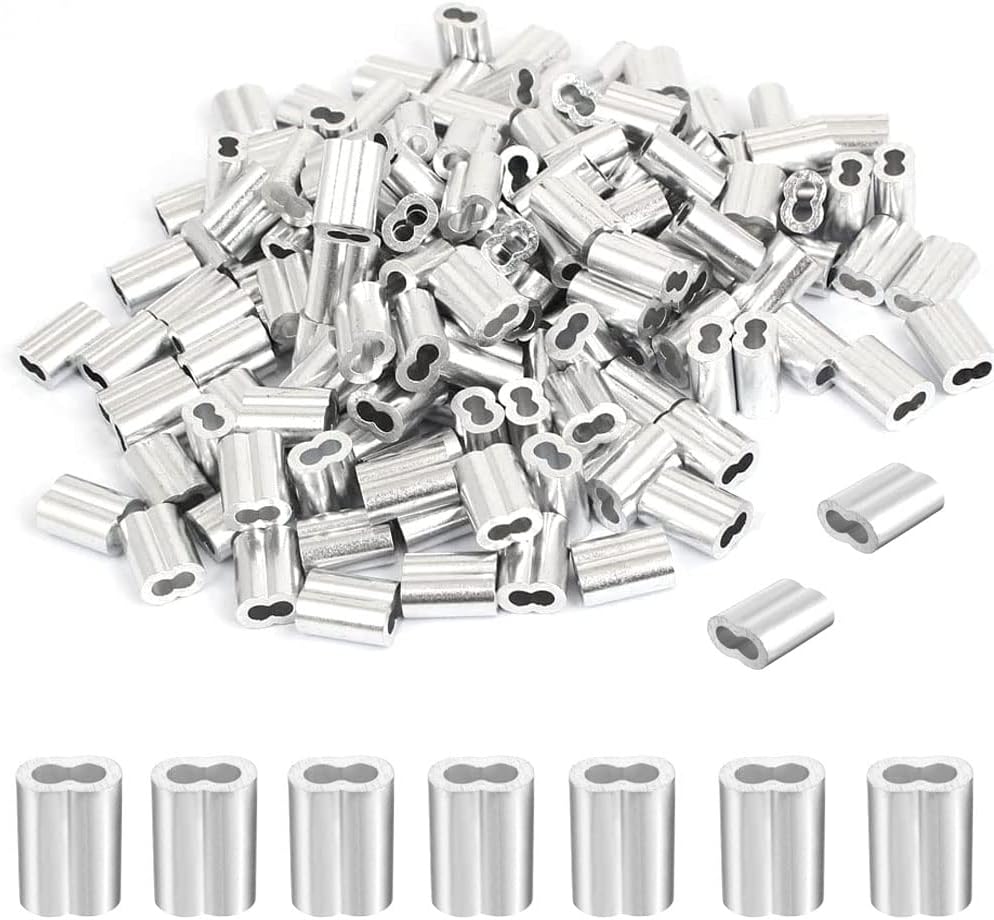 120pcs Wire Rope Aluminum Sleeve for 3/32 Diameter Wire Rope and Cable