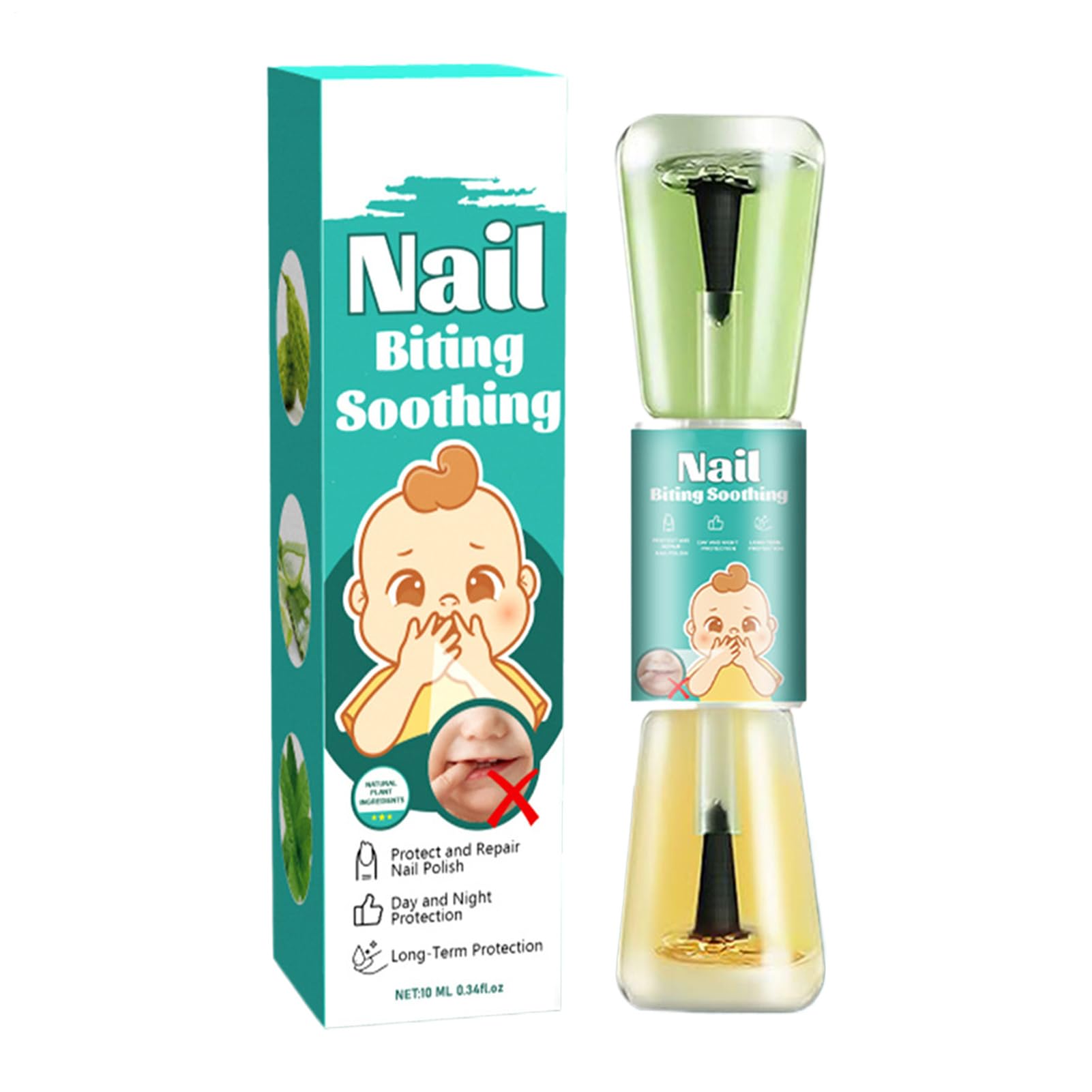 Anti Bite Nail Polish, Biting Thumb Sucking Nail Polish - Natural Protector Fingernail Care Pen, Manicure Tools Thumb Sucking for Toddler Kids Day Night Care