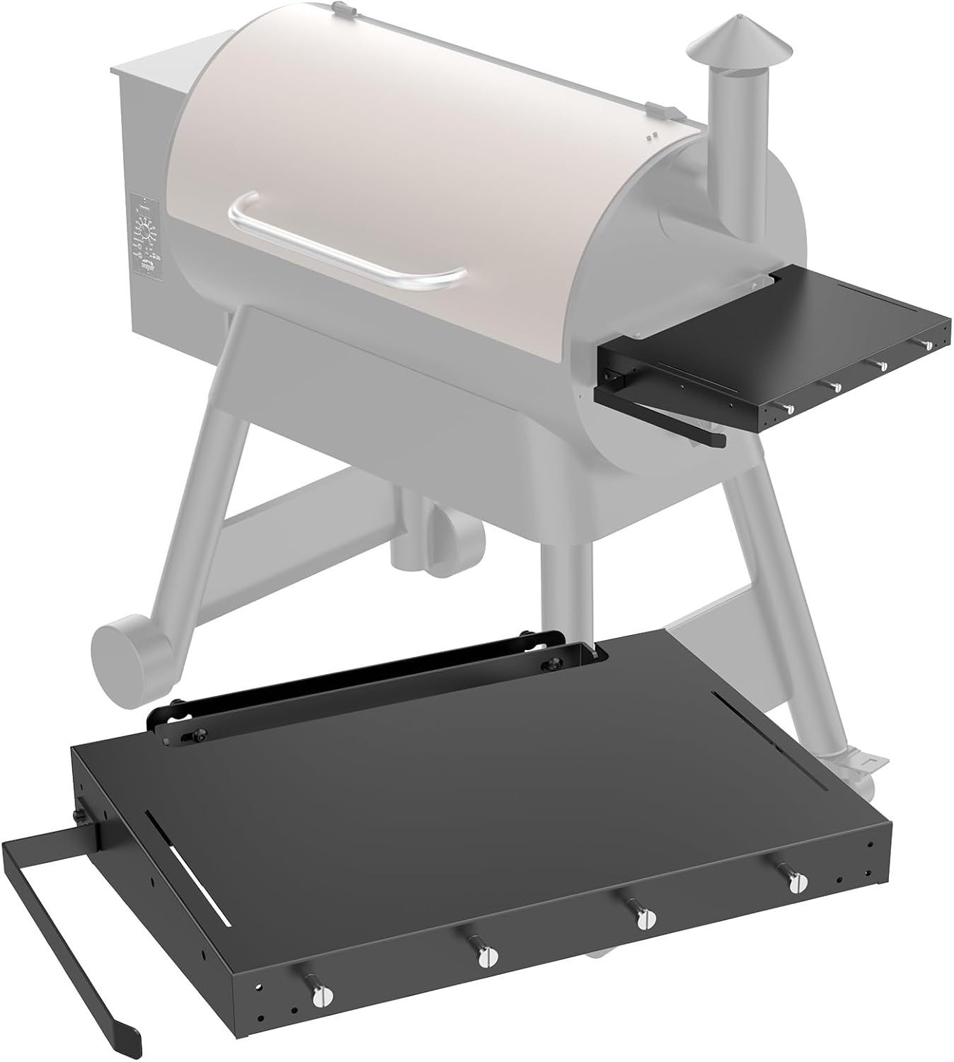 Foladable Grill Side Shelf for Traeger Grills, Grill Shelf with Hooks and Paper Towel Hoder for Traeger Pro 22, Pro 34, Pro 575, Pro 780 and Other to Add Storage Space