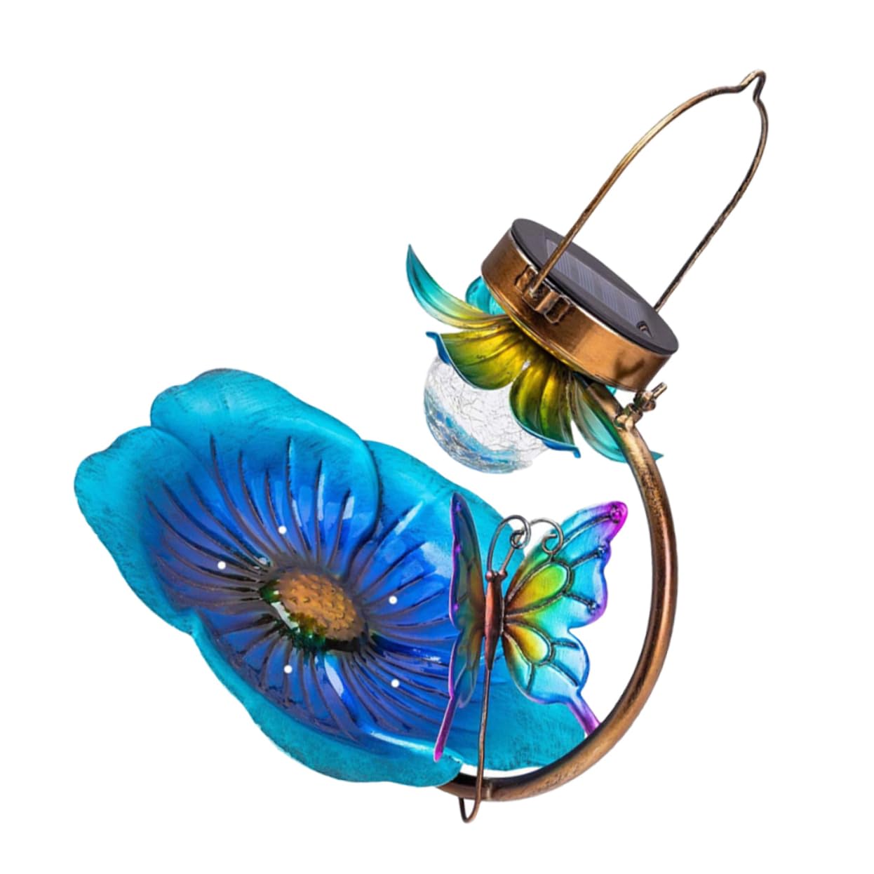 BESPORTBLE Hanging Bird Feeder z Lampą Solarną Kreatywny Ozdobny Karmnik Do Ogrodu z Wbudowanym Oświetleniem Wiele Zastosowań Jako Narzędzie Do Karmienia Ptaków