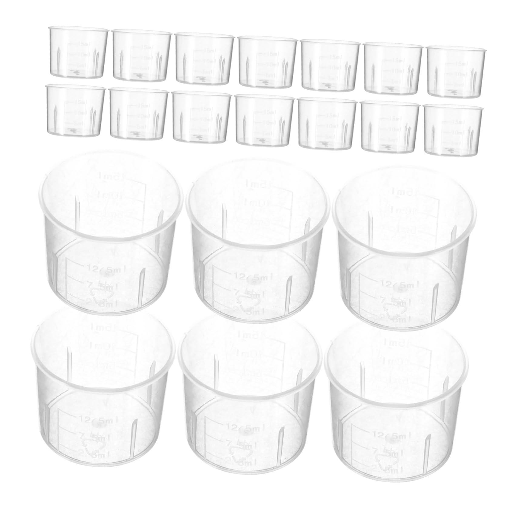 Alipis 4 Set Misurino Di Plastica Bicchieri Graduati Chiaro Bicchieri Trasparenti Tazza Di Misurazione Mini Tazza Beaker Da Laboratorio Piccolo Becher Misurini Riutilizzabile 100 Pezzi*4