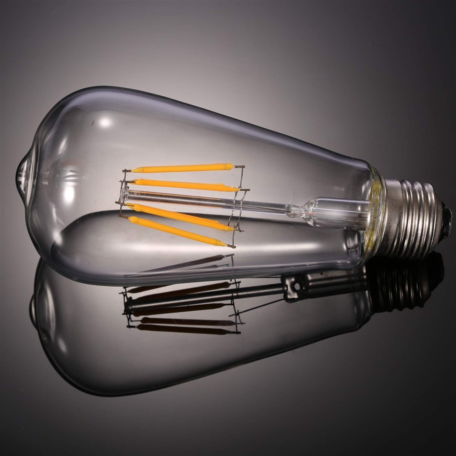 ANTYX 12 V Vintage Edison żarówki, 24 V ST64 Edison LED Bulb E27 6W Ciepłe białe włókno antyczne żarówka, AC/DC 12-36V dla światła energetycznego solarnego i siatki - 10-pack