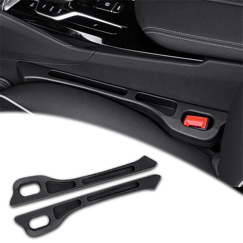 YUEDAM 2Pcs Car Seat Gap Filler for Fiat Panda Cross/Panda Climbing, Seat Sealing Plug Strip Fill Drop Blocker Leak Proof Gaps Between Seat And Console Accessoire,A/Black