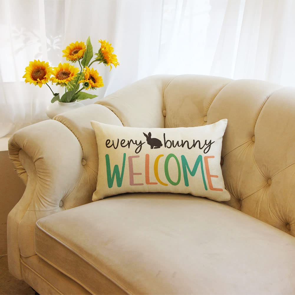 Ogiselestyle Easter Bunny Tail Pillow Cover - 12x20 Inch, Polyester, Zipper Closure - View #8