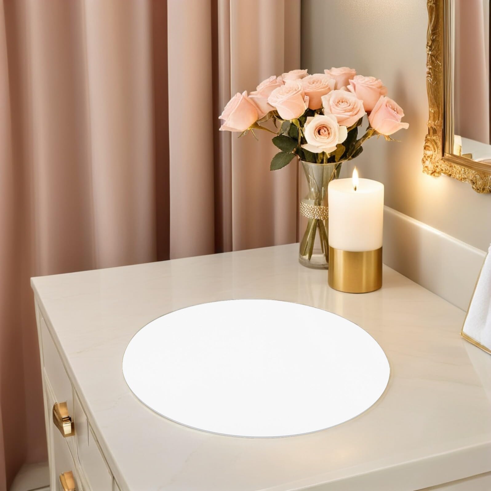ULTECHNOVO Set da 13 Vassoi Espositori Rotondi in Acrilico Specchio Autoadesivo Argento 20 Cm – Centrotavola Decorativo per Matrimoni, Feste e Studio Fotografico