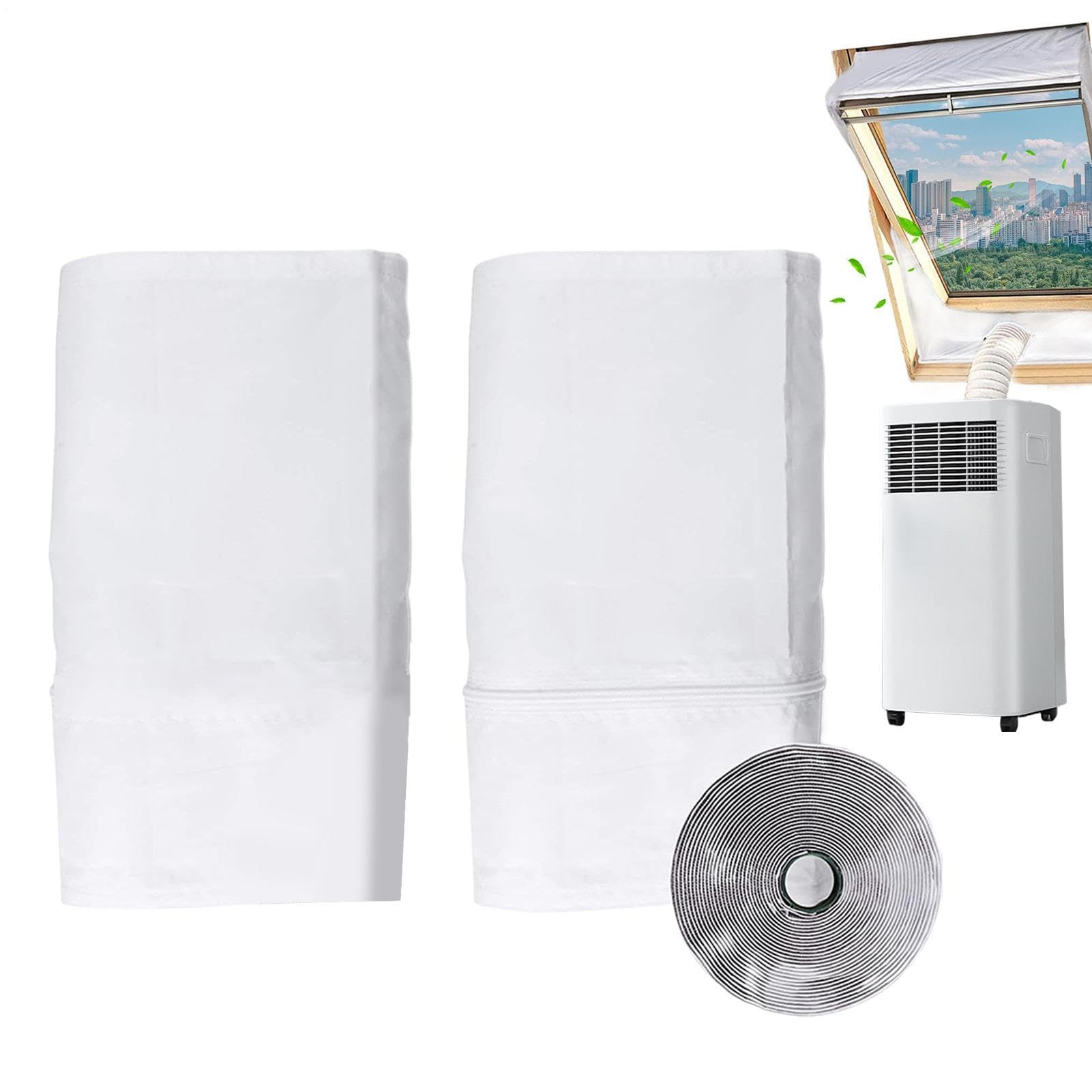 Kit Finestra per Condizionatore Portatile Set Isolamento Unità AC Mobile | Kit Tenuta Sfogo Aria Condizionata Per Casa Appartamento Camera da Dormitorio Ufficio Soggiorno