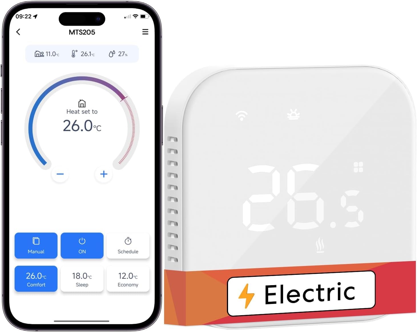 Slimme Wi-Fi ThermostaatMTS200 - Bespaar en bedien overal